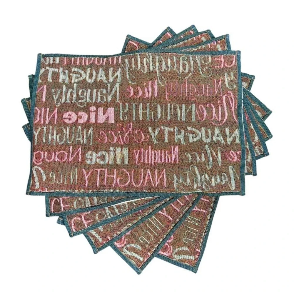Christmas Placemats Set of 6 Naughty and Nice 13